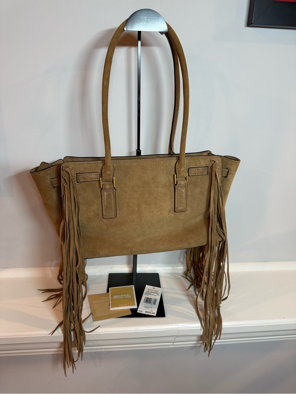 Hamilton Moderne Small Fringed Suede Satchel - Picture 10 of 14